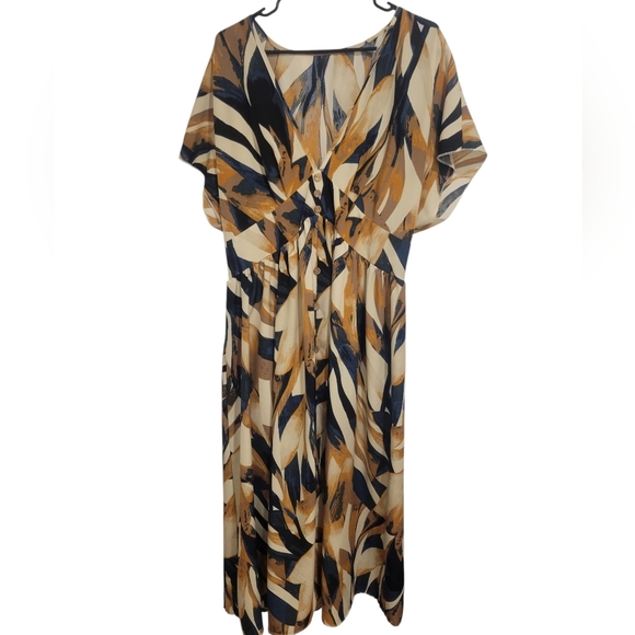 Chic Multicolor Maxi Dress - Picture 1 of 2